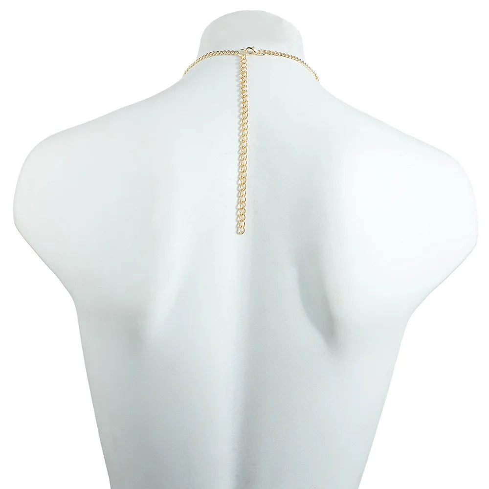 Sexy Metal Chain Linked Nipple Cover With Choker Nipple Pasties  Reusable Women Bondage Choker Collar Body Chain Sex Games Toys
