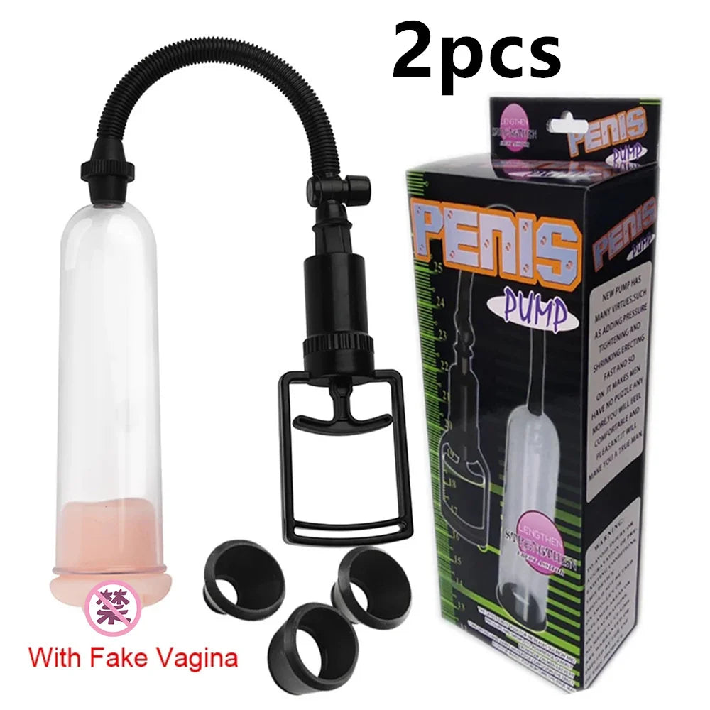 Adult Toy Penis Pump Male Masturbator for Adult Entertainment Penis Pump Increase Cock Length Enlarger Erotic For Adult Men 18+