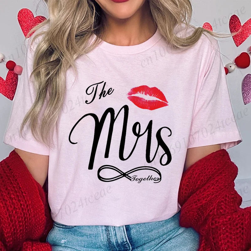 Personalized Mr. and Mrs. Shirt,Wifey Hubby T-shirts,Just Married Tops,Wedding Anniversary Gift,Matching Couples Lover Shirts