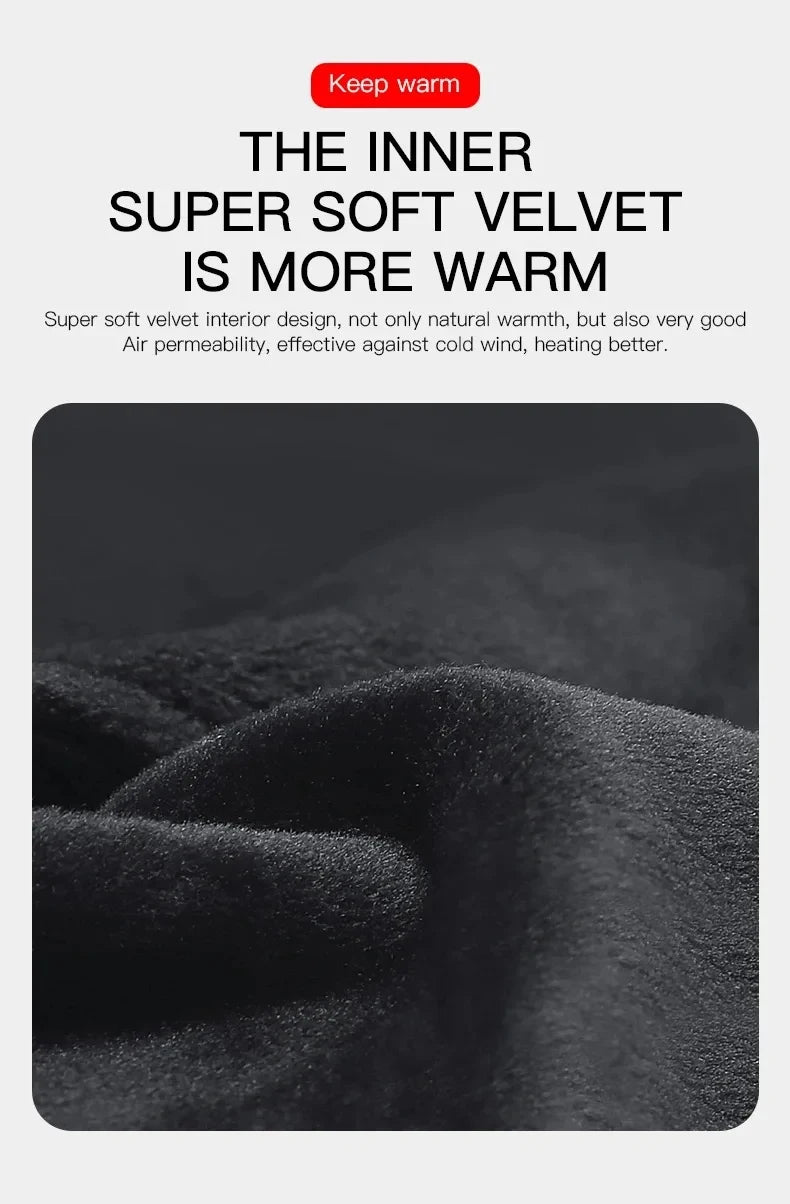 Autumn Winter Outdoor Cycling Gloves Gym Fitness Sports Running Warm Touch Screen Nonslip Gloves Motorcycle Gloves Men Black