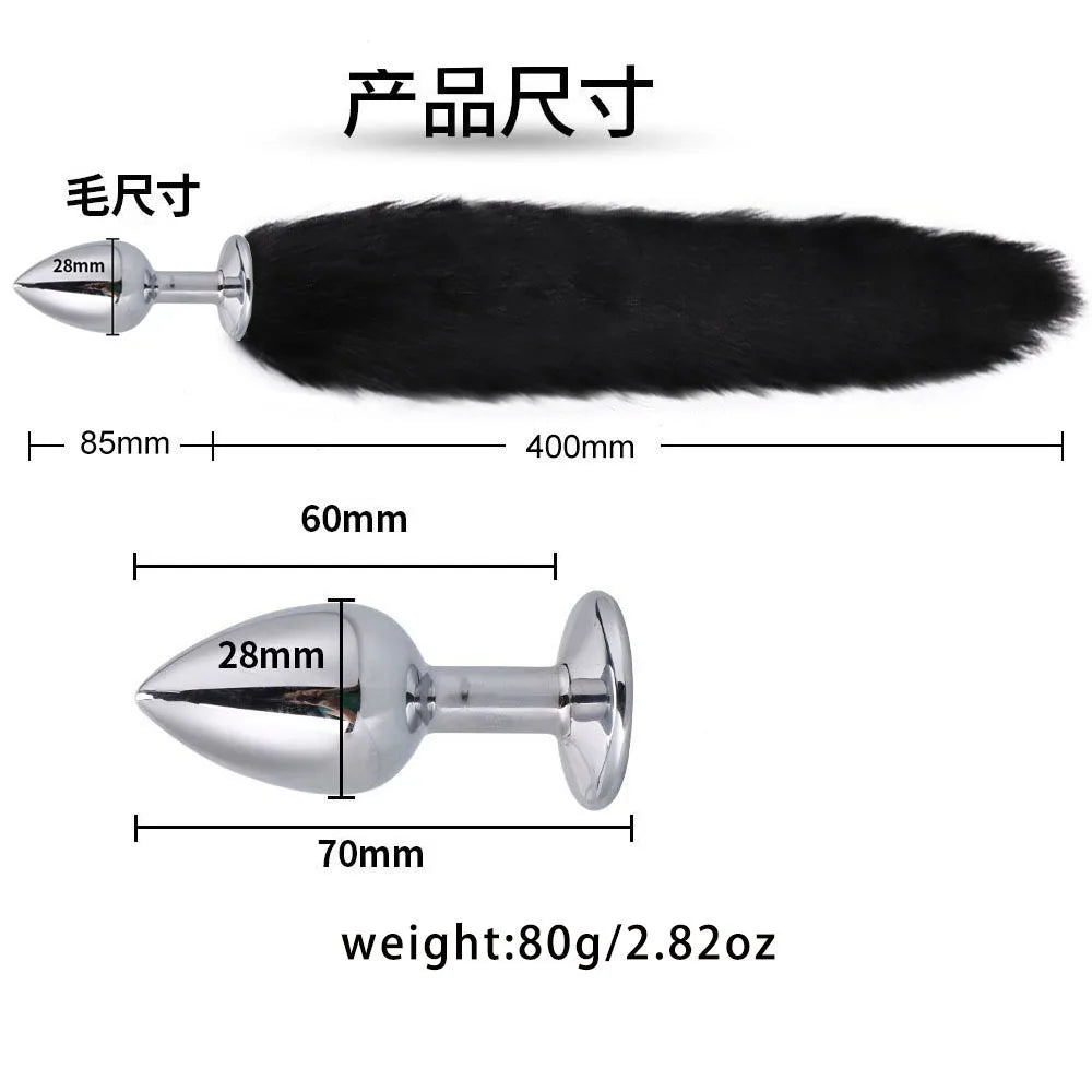 Fox Tail Anal Plug Cosplay Set – Cat Ears, Collar & Bow-Knot Accessories