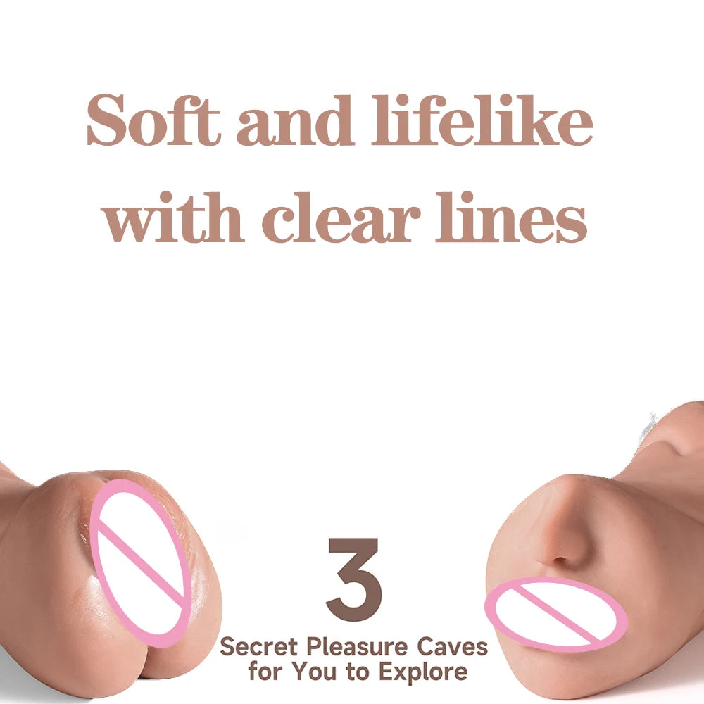 3 In 1 Masturbators Penetration Men Sex Toys Artificial Vagina Anal Mouth Pocket Pusssy Adults Blowjob Male Masturbation Tools
