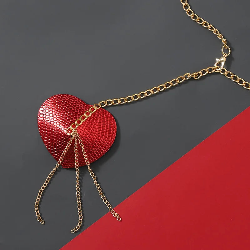 Sexy Metal Chain Linked Nipple Cover With Choker Nipple Pasties Reusable Women Bondage Choker Collar Body Chain Sex Games Toys