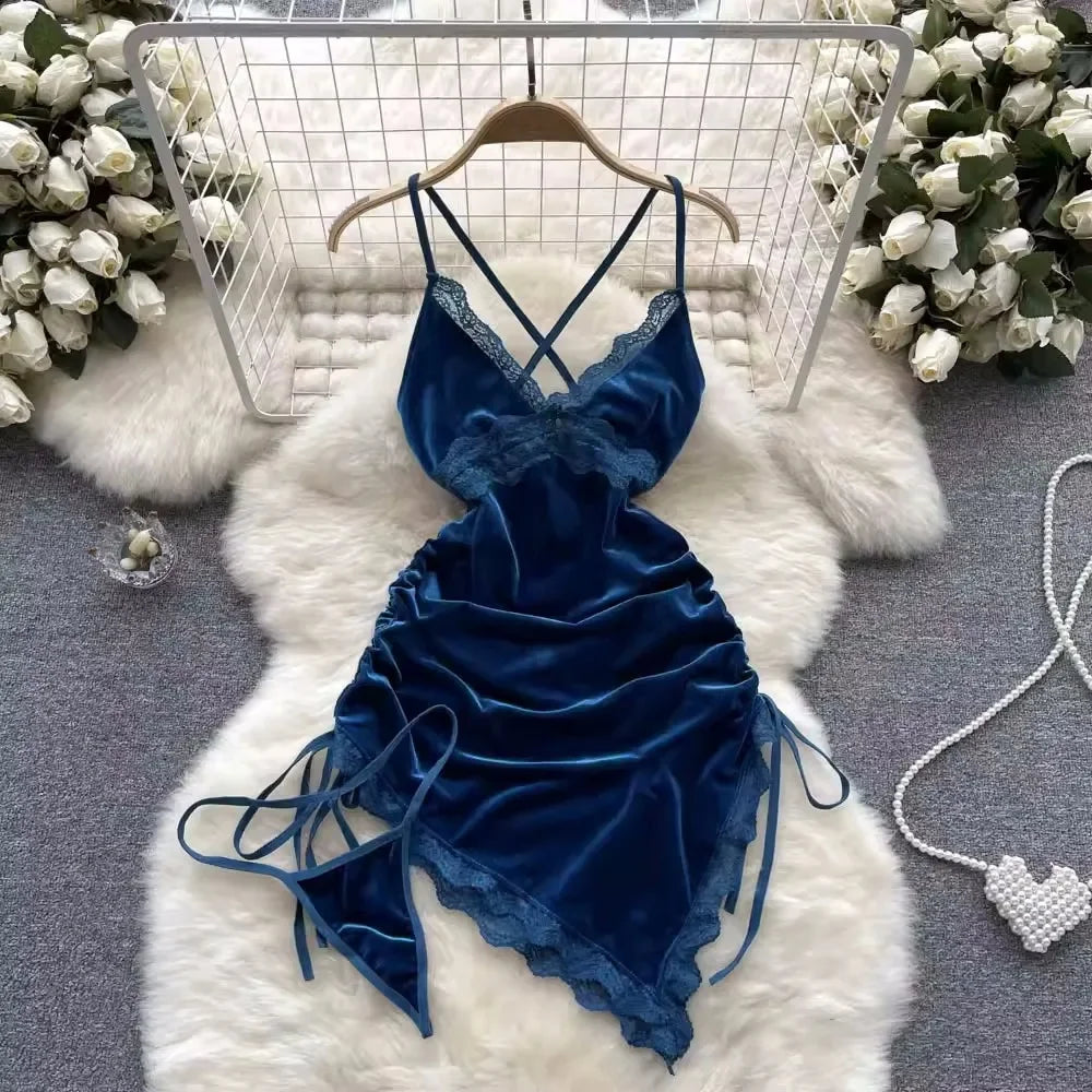 Female Sleevless Halter Playsuits Lace Sheer Open Crotch Lingerie Rompers Women Erotic Hollow Out Sexy Bodysuits Bow Jumpsuit
