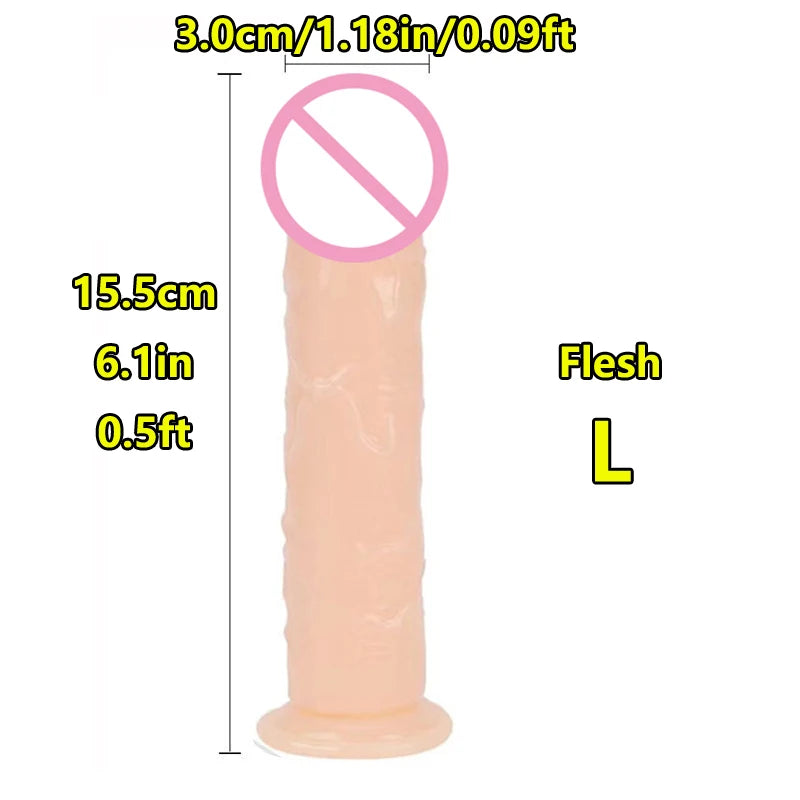 Realistic Suction Cup Dildo – Soft TPE G-Spot Massager | Waterproof Personal Wellness Toy for Solo & Couples