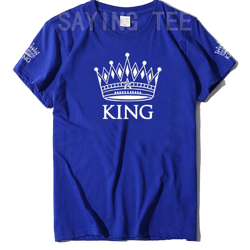 Matching Shirts for Couples Set for Him and Her King Queen T-Shirts Boyfriends Girlfriends Clothes Short Sleeve Graphic Tee Tops