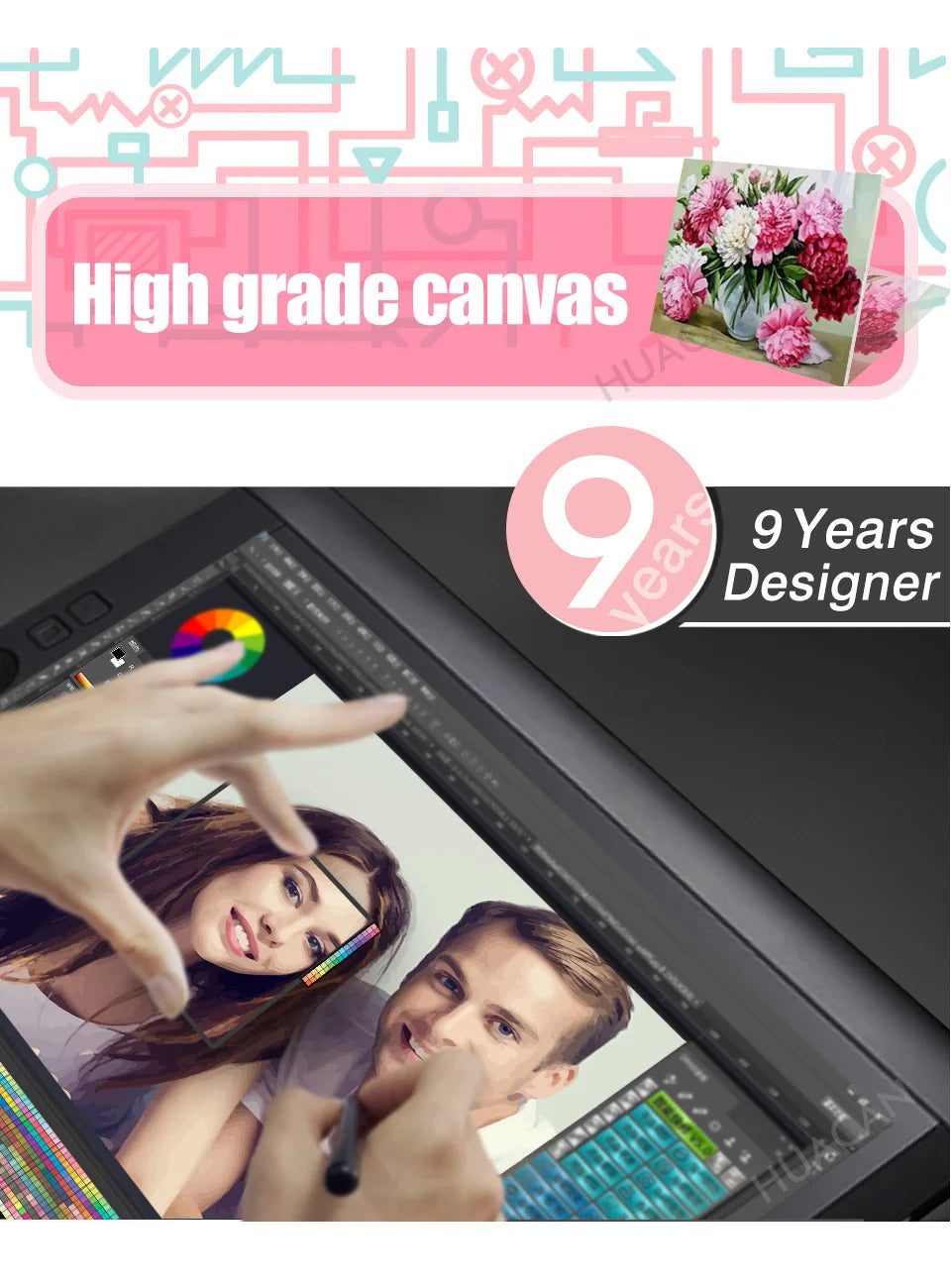 HUACAN Custom Photo Painting By Numbers Kits Couples Travel Hand Painted Diy Gift Home Wall Decoration