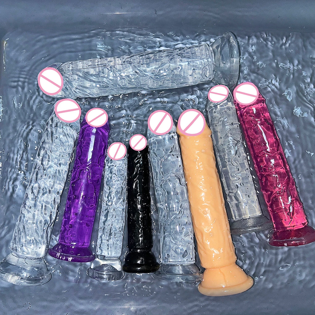 Realistic Jelly Dildo with Suction Cup – 6 Sizes for Women & Men