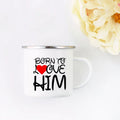 Mr and Mrs Mugs Cute Valentine's Day Gift His and Hers Lovers Camp Cup Husband and Wife Enamel Mug Gift for Couples