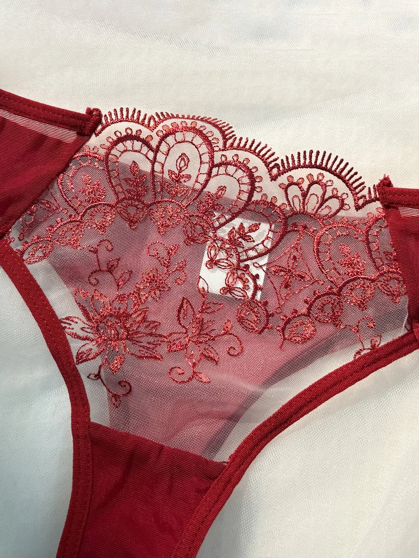 2-piece women's black comfortable lightweight bow semi transparent lingerie set ZA824057