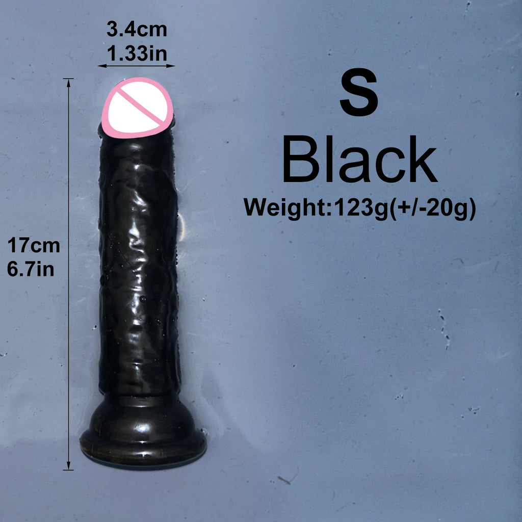 Realistic Jelly Dildo with Suction Cup – 6 Sizes for Women & Men