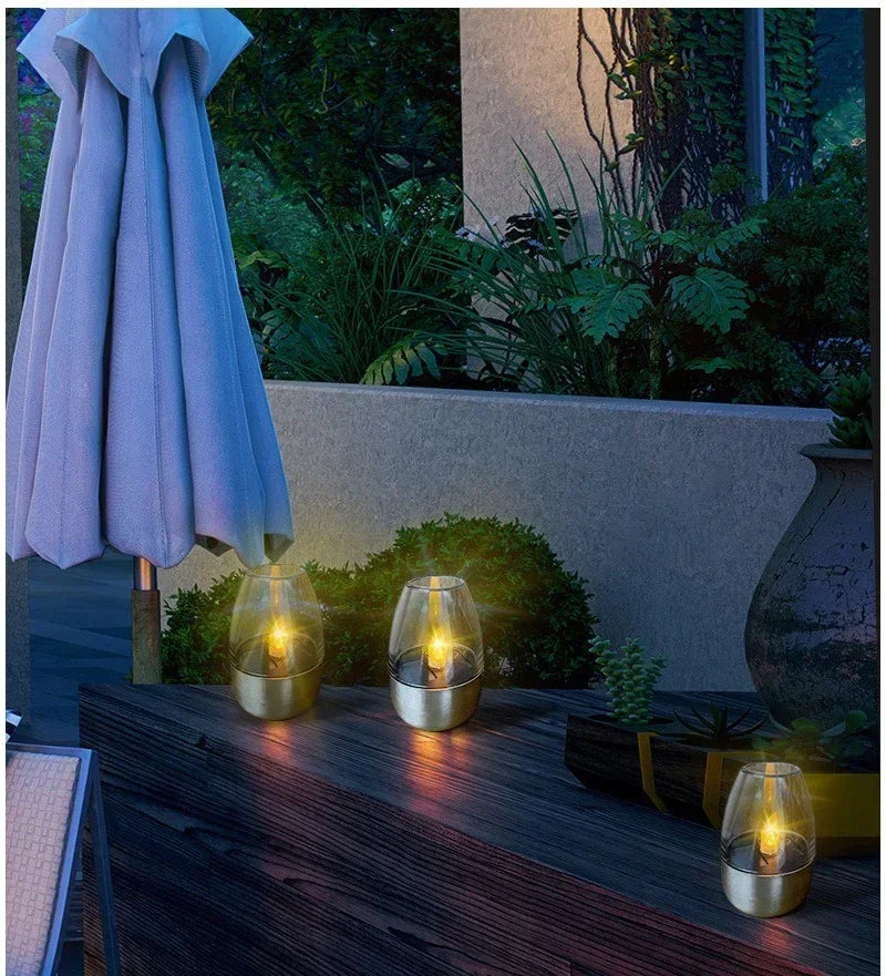 LED Solar Candles Light Flameless Rechargeable Night Light For Wedding Party Garden Decor Outdoor Waterproof Solar Candles Lamp