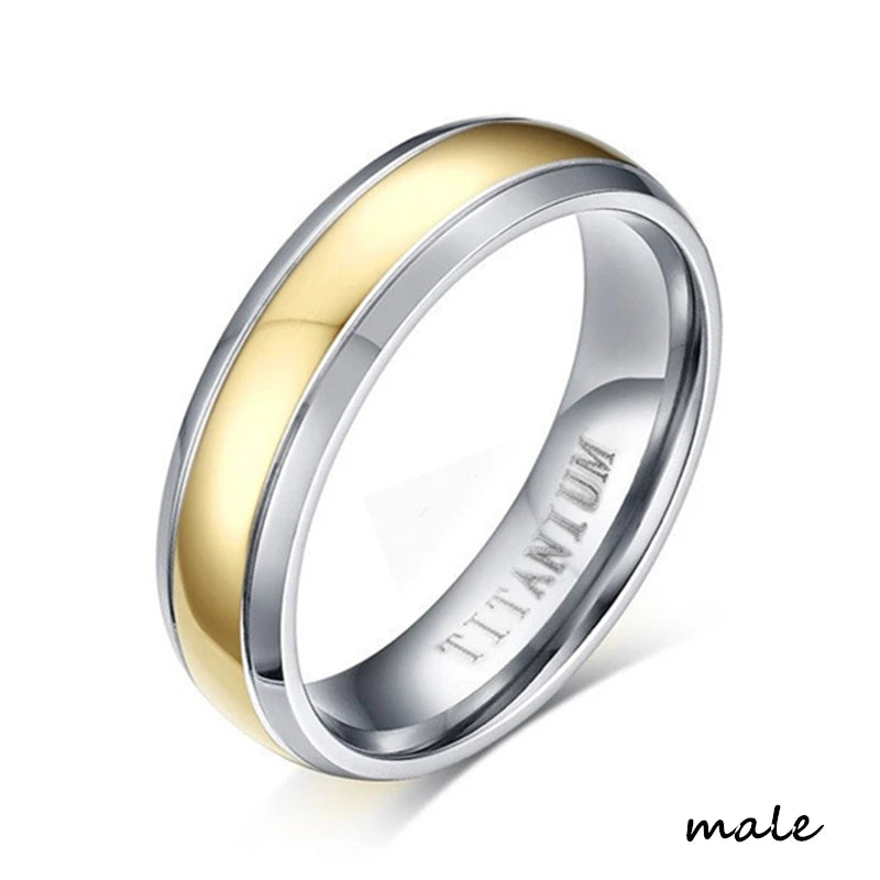 Couple Rings For Women White Rhinestones Zirconia Rings Set Simple CZ Stainless Steel Men Ring Wedding Jewelry For Lover Gifts