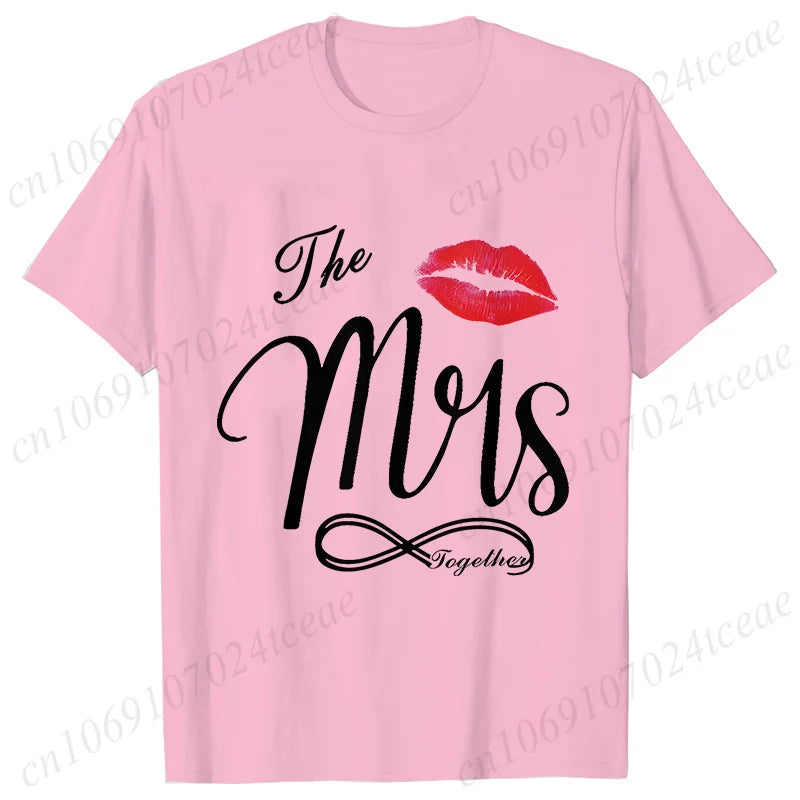 Personalized Mr. and Mrs. Shirt,Wifey Hubby T-shirts,Just Married Tops,Wedding Anniversary Gift,Matching Couples Lover Shirts