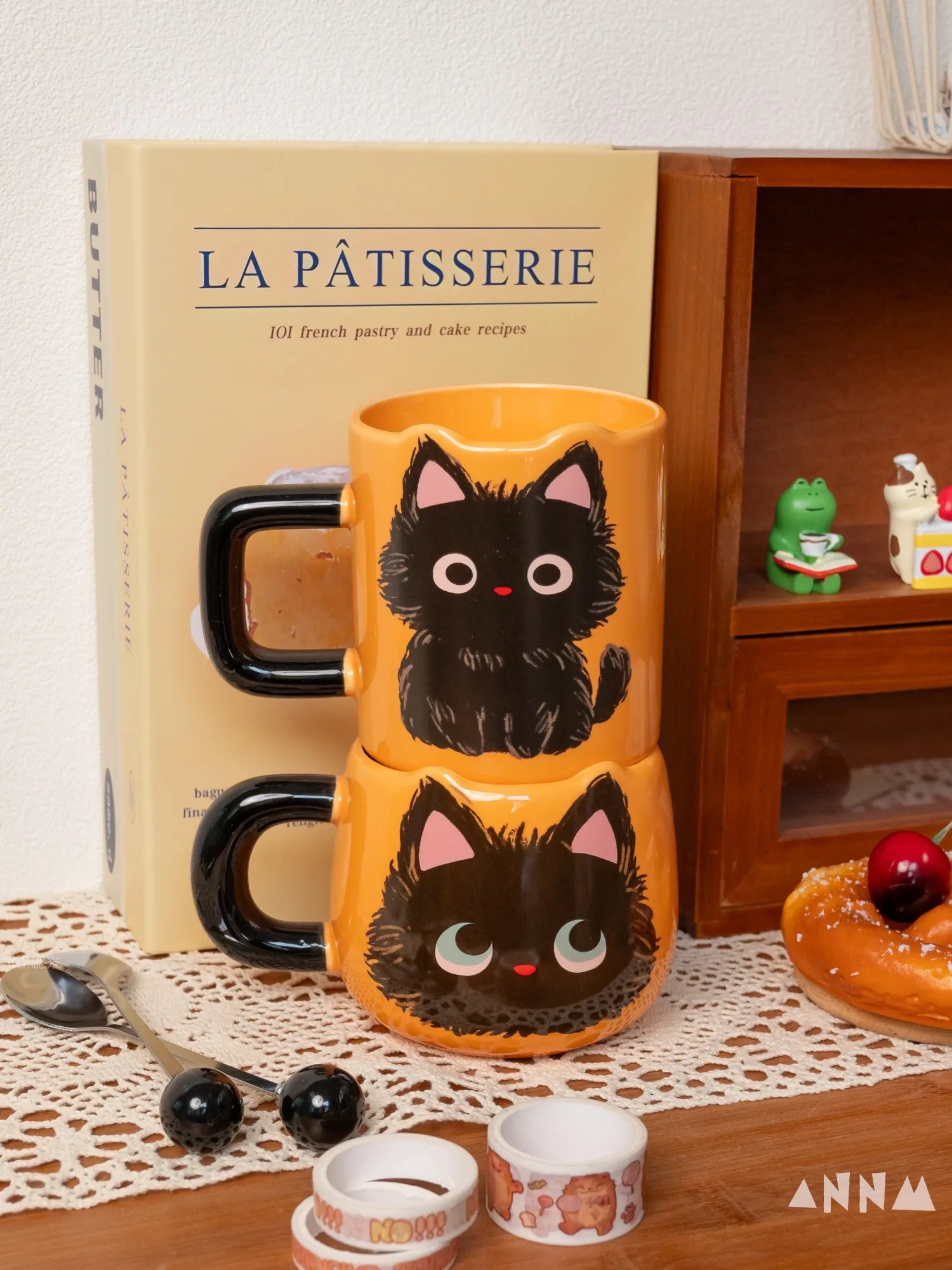 Ceramic  Head Mugs with Spoons Cute Animal Design Drinking Water Cups for Couples Home Office Birthday Gifts