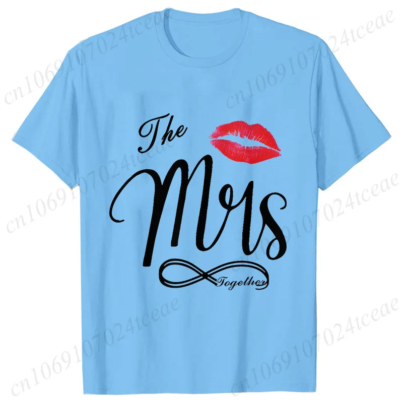 Personalized Mr. and Mrs. Shirt,Wifey Hubby T-shirts,Just Married Tops,Wedding Anniversary Gift,Matching Couples Lover Shirts