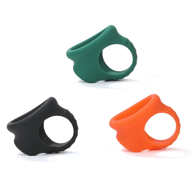 Reusable Silicone Penis Ring Delay Ejaculation Ball Scrotum Stretcher Triple Cockring Testicle Semen Lock BDSM Sex Toy for Men