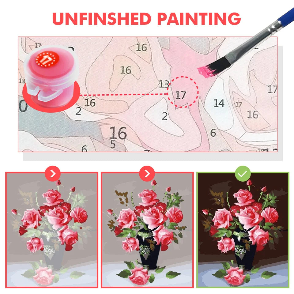 HUACAN Custom Photo Painting By Numbers Kits Couples Travel Hand Painted Diy Gift Home Wall Decoration