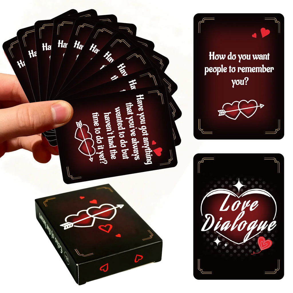 50-Pack Couple Interaction Question-Answer Game Cards Married Fun Leisure Entertainment Dialogue Cards