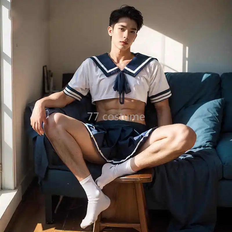 Men's Maid Lingerie Costume Set – Roleplay Cosplay Outfit for Cross-Dressing & Gender Expression | Plus Size Available