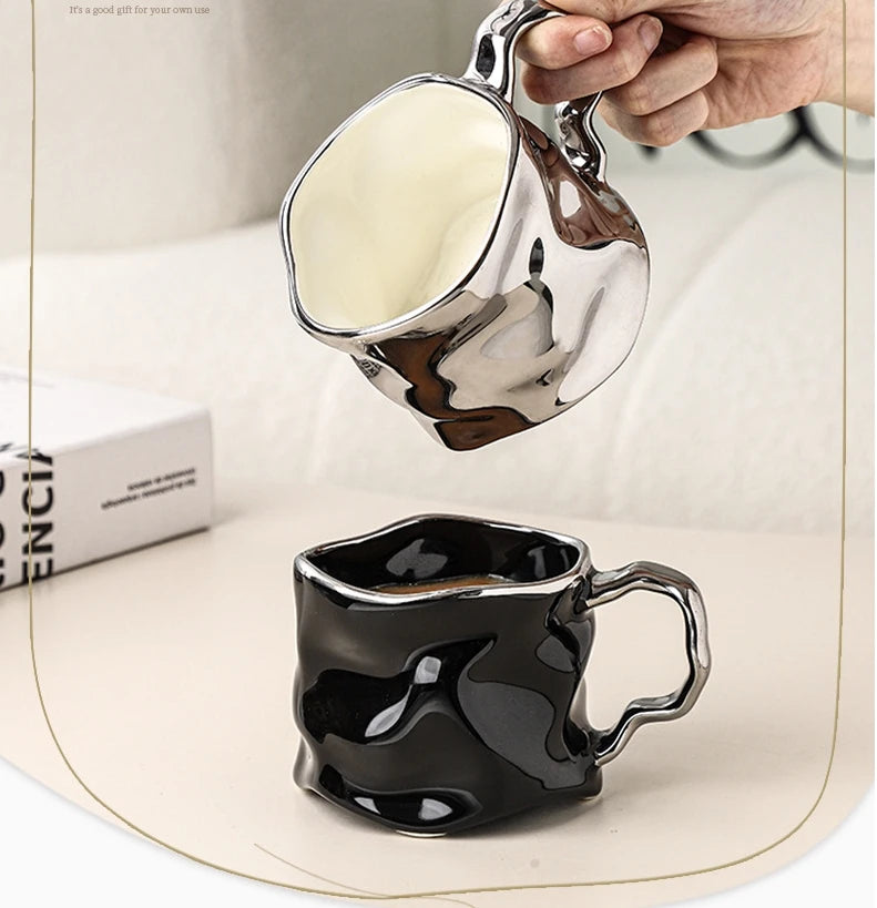Irregular Ceramic Mugs Creative Coffee Cups Couple's Home Cups Ceramic Mugs Living Room Drinking Utensils Ceramic Mugs Gifts