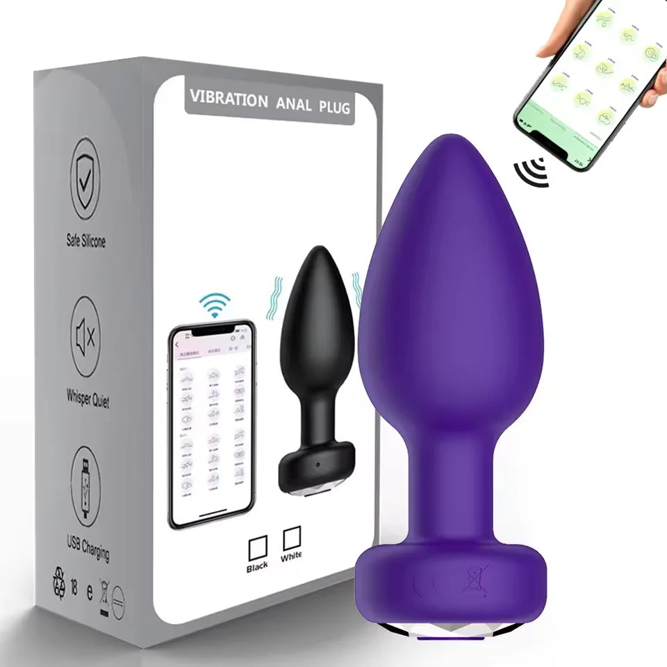 Anal Plug Vibrator Wireless Butt Plug Prostate Vibrating Massager APP Remote Control Female Masturbator Sex Toys for Women Men