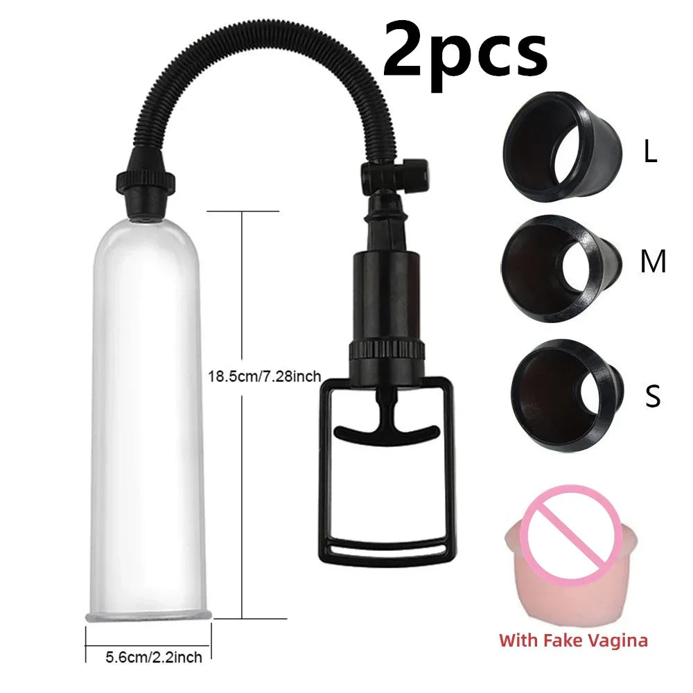 Adult Toy Penis Pump Male Masturbator for Adult Entertainment Penis Pump Increase Cock Length Enlarger Erotic For Adult Men 18+