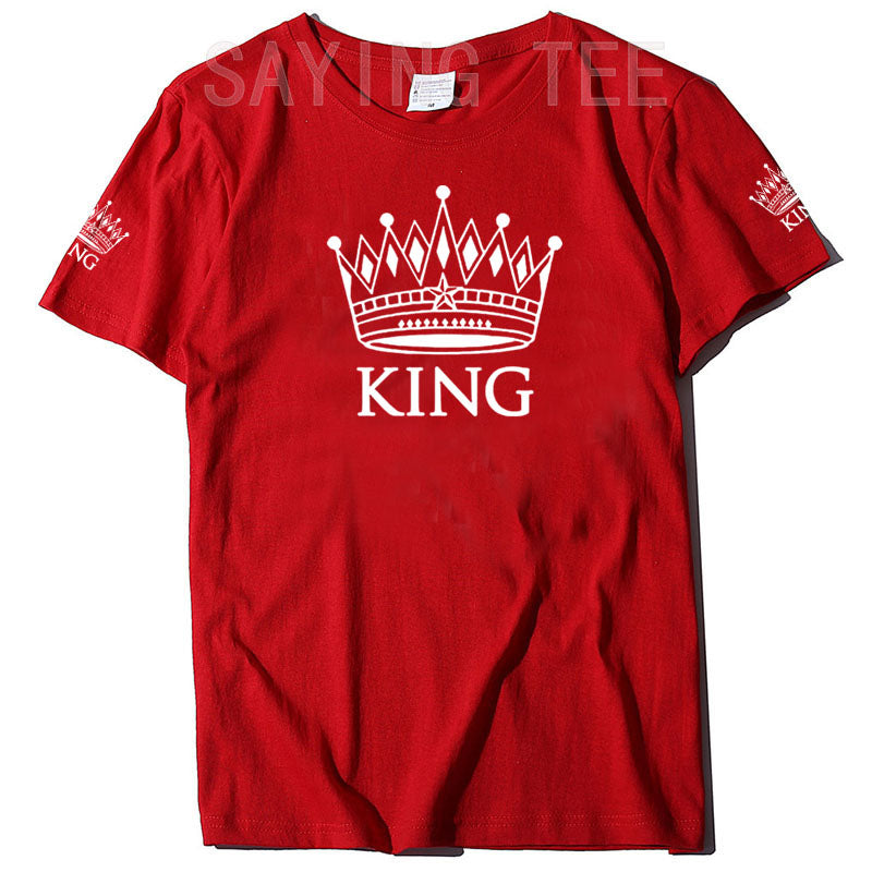 Matching Shirts for Couples Set for Him and Her King Queen T-Shirts Boyfriends Girlfriends Clothes Short Sleeve Graphic Tee Tops