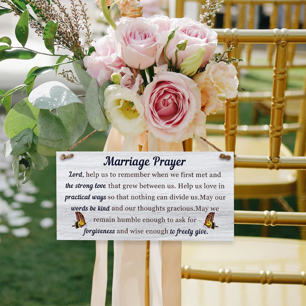 Marriage Prayer Wood Plaque,Decorative Wall Art Room Decor, Farmhouse Hanging Wood Sign,Christian Wall Decor,Wedding Decoration