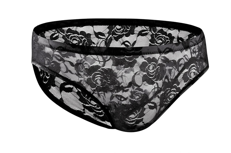 Men's Lace Mesh Sexy Underwear – Soft Elastic Intimate Briefs for Men