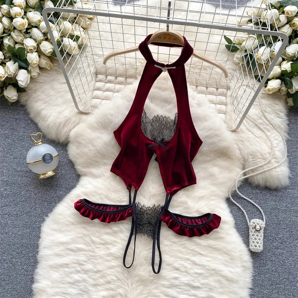 Sexy Sweet Cute Hotsweet Women's Jumpsuit Rabbit Girl Roleplay Cosplay Costume Shirt Hollow Out Backless Sexy Lingerie Jumpsuit
