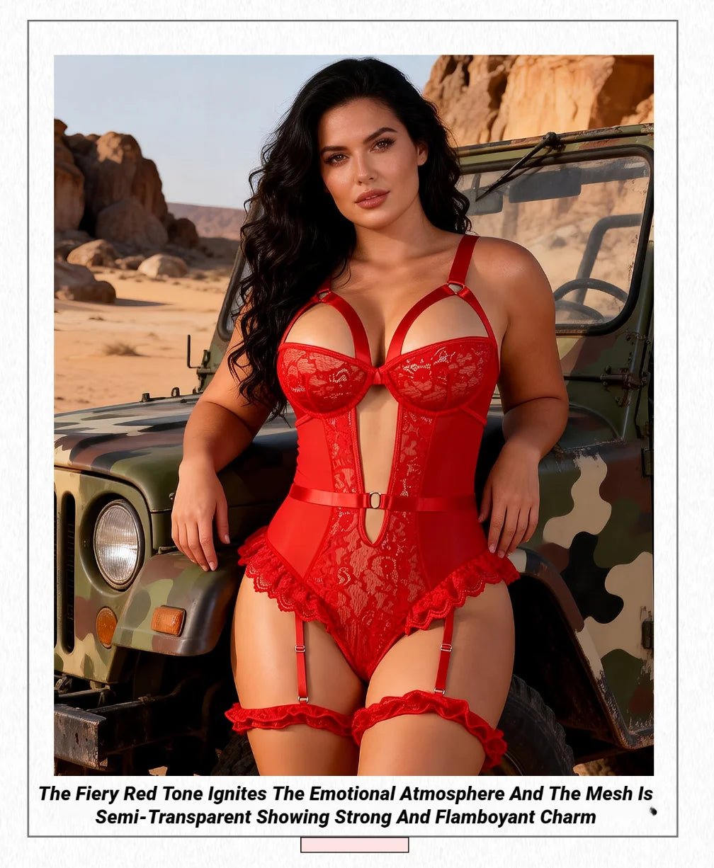 Red Floral Lace Garter Lingerie Set With Choker Women Intimates 2022 Underwire Bra And Thongs Ladies Underwear Set