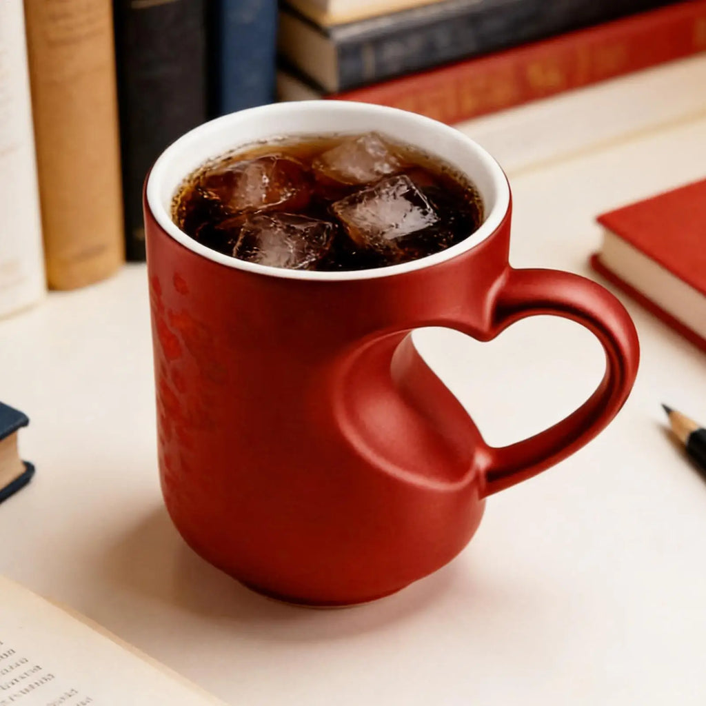 Heat Sensitive Color Changing Heart Handle Mug Strange Rare Mate Couple Valentine Day Wedding Coffee Mug Cup Festival Gifts