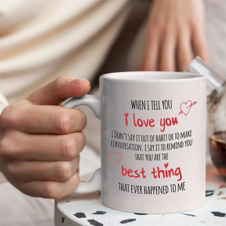 I Love You, You are The Best Thing Mugs For Boyfriend Girlfriend Birthday Gifts Novelty Coffee Ceramic Tea Cups White 11 oz