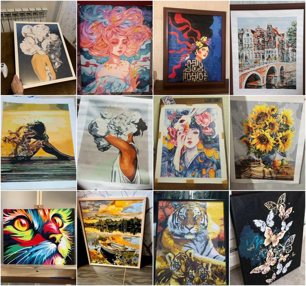 HUACAN Custom Photo Painting By Numbers Kits Couples Travel Hand Painted Diy Gift Home Wall Decoration