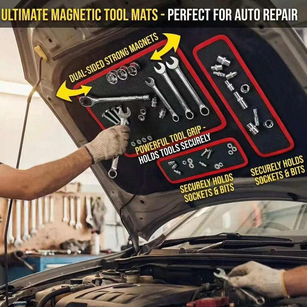 New Magnetic Tool Mat, Space Saving Wall Mount, Quick Organization, Improve Workshop Efficiency, Portable Tool Rack and Pad