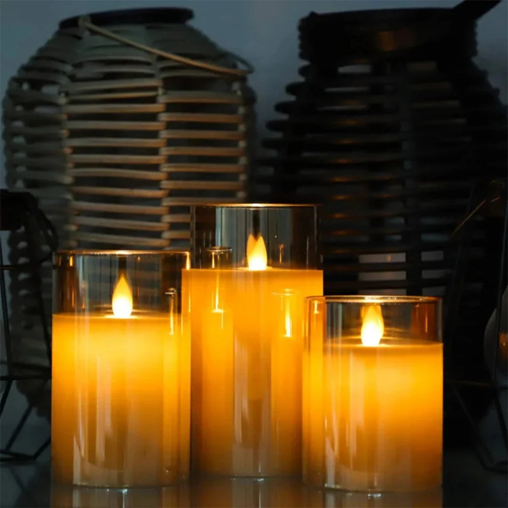 LED lights electronic candles LED candle decorations acrylic candles complete set of remote control timers Christmas and wedding