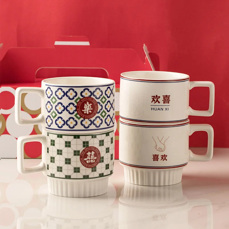 Wedding cup A pair of mugs wedding gift to the couple boudoir couple cup gift box with hand gifts
