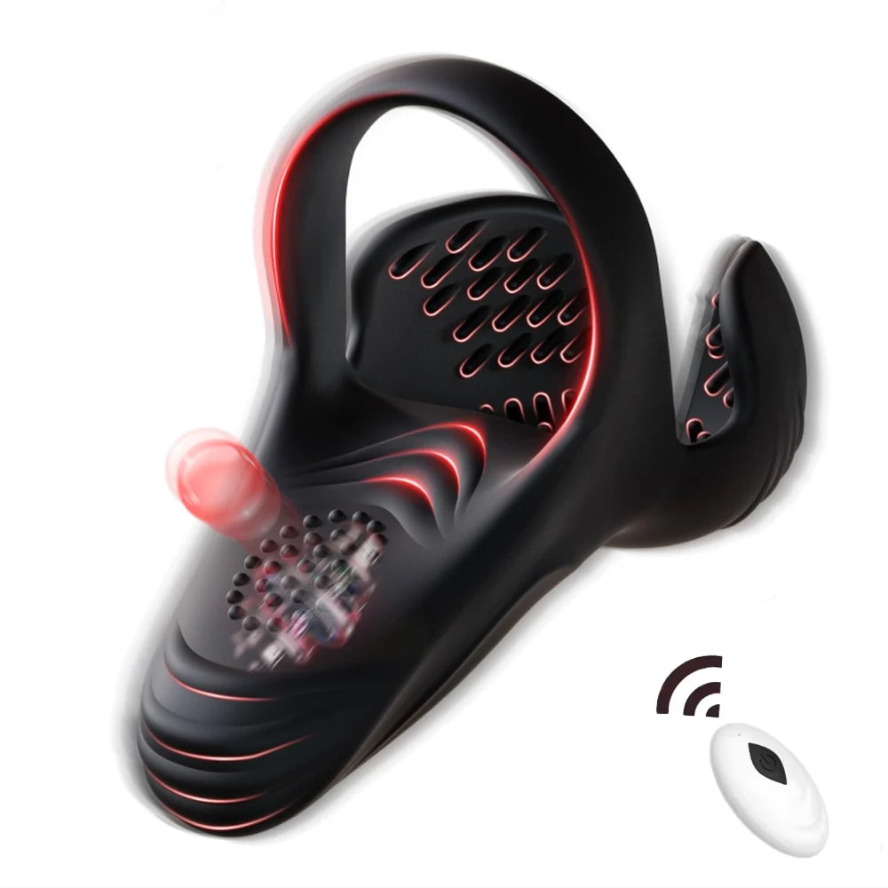 Vibrating Cock Ring Penis Ring Vibrator with 10 Vibrations Remote Control Male Sex Toy for Testicle Stimulator Adult Toy for Men