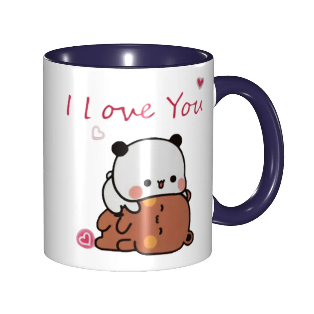 Panda And Brownie Coffee Mug DIY Custom True Love BuBu DuDu Couple Ceramic Mug Cup Creative Present