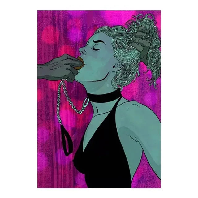 Romantic Lover Art Canvas Painting Faker Sexy Nude Woman Body Adults Wall Poster Prints Cuadros Pictures Bar Bedroom Home Decor