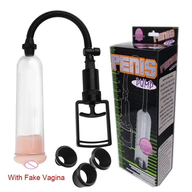 Adult Toy Penis Pump Male Masturbator for Adult Entertainment Penis Pump Increase Cock Length Enlarger Erotic For Adult Men 18+