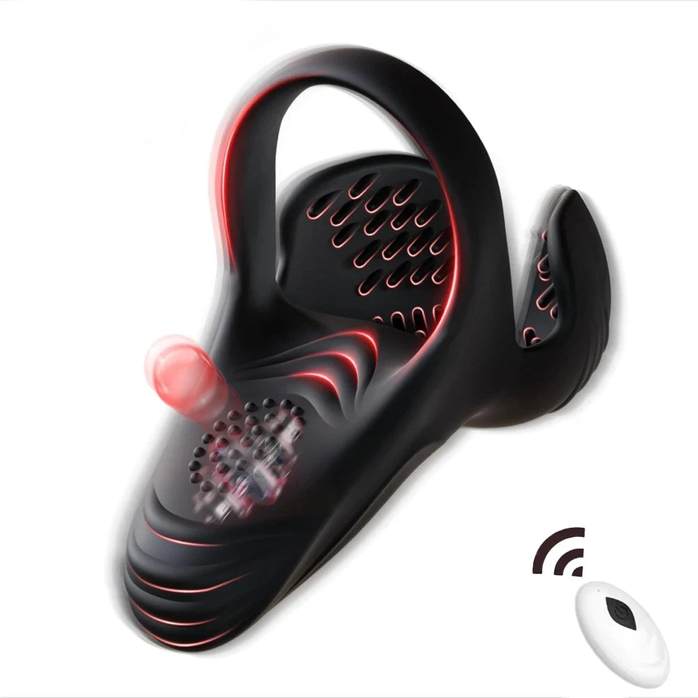 Vibrating Cock Ring Penis Ring Vibrator with 10 Vibrations Remote Control Male Sex Toy for Testicle Stimulator Adult Toy for Men