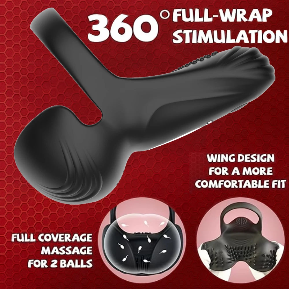 Vibrating Cock Ring Penis Ring Vibrator with 10 Vibrations Remote Control Male Sex Toy for Testicle Stimulator Adult Toy for Men