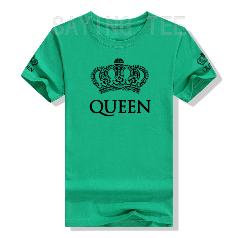 Matching Shirts for Couples Set for Him and Her King Queen T-Shirts Boyfriends Girlfriends Clothes Short Sleeve Graphic Tee Tops