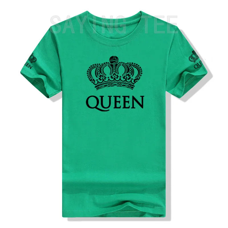Matching Shirts for Couples Set for Him and Her King Queen T-Shirts Boyfriends Girlfriends Clothes Short Sleeve Graphic Tee Tops