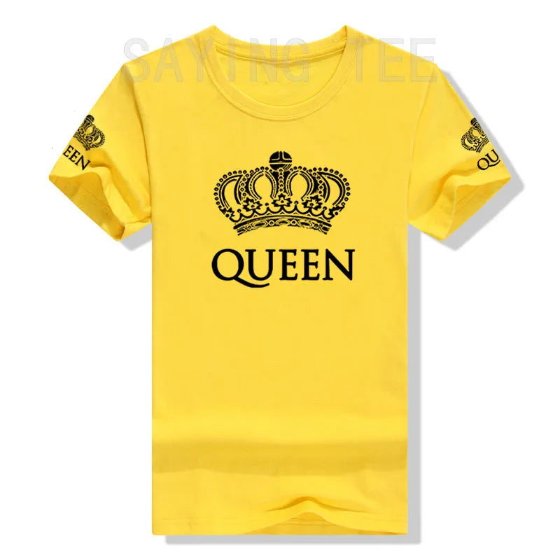 Matching Shirts for Couples Set for Him and Her King Queen T-Shirts Boyfriends Girlfriends Clothes Short Sleeve Graphic Tee Tops