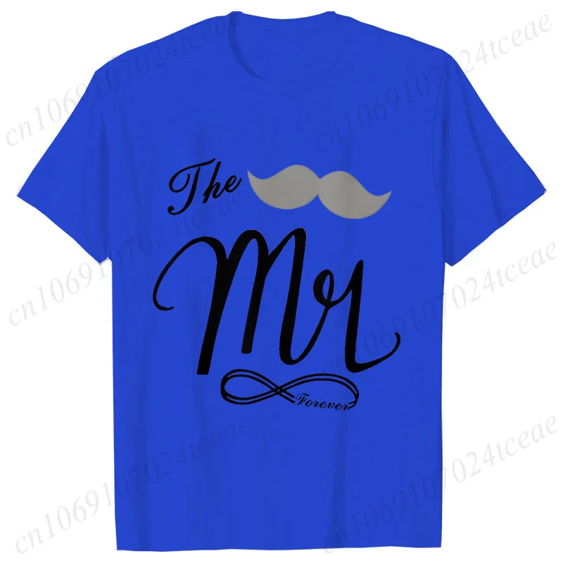Personalized Mr. and Mrs. Shirt,Wifey Hubby T-shirts,Just Married Tops,Wedding Anniversary Gift,Matching Couples Lover Shirts