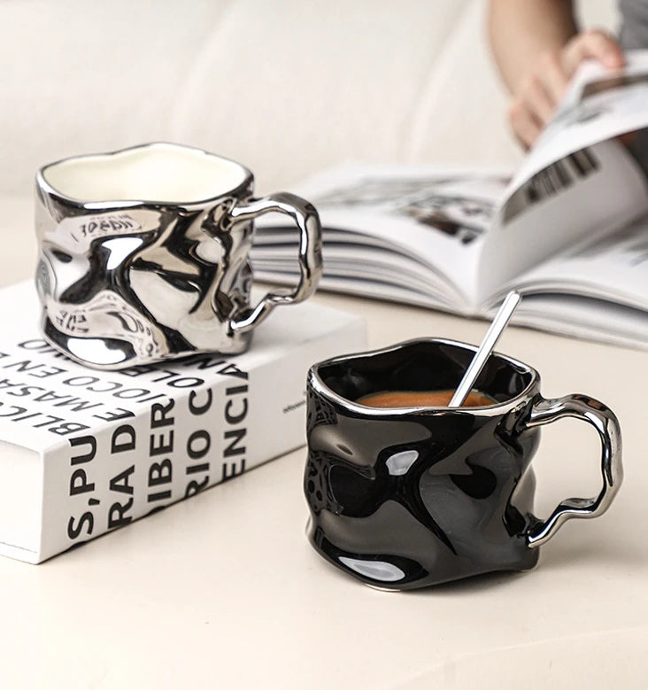 Irregular Ceramic Mugs Creative Coffee Cups Couple's Home Cups Ceramic Mugs Living Room Drinking Utensils Ceramic Mugs Gifts