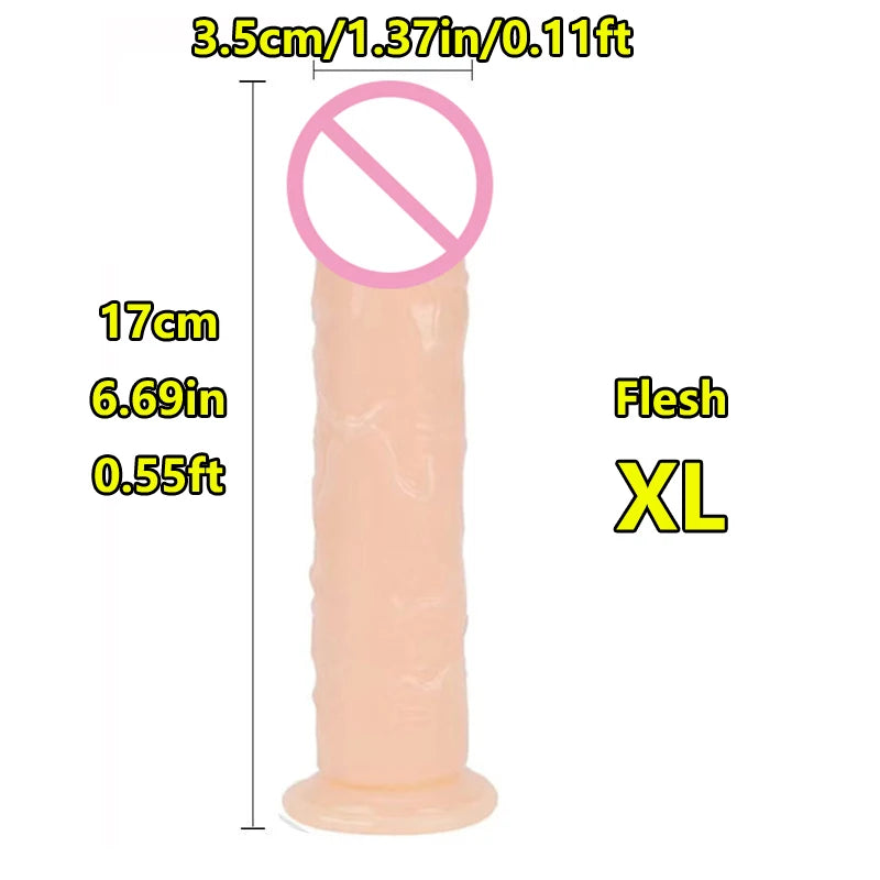 Realistic Suction Cup Dildo – Soft TPE G-Spot Massager | Waterproof Personal Wellness Toy for Solo & Couples